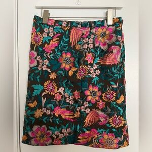 Anthropologie BARASCHI Embroidered Fiore Pencil Skirt Size 2